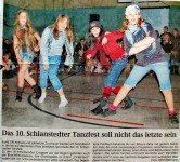 10. Schlanstedter Tanzfest: wir waren mit unserem selbst  choreografierten „Zickentanz“ dabei und haben viel Beifall erhalten,